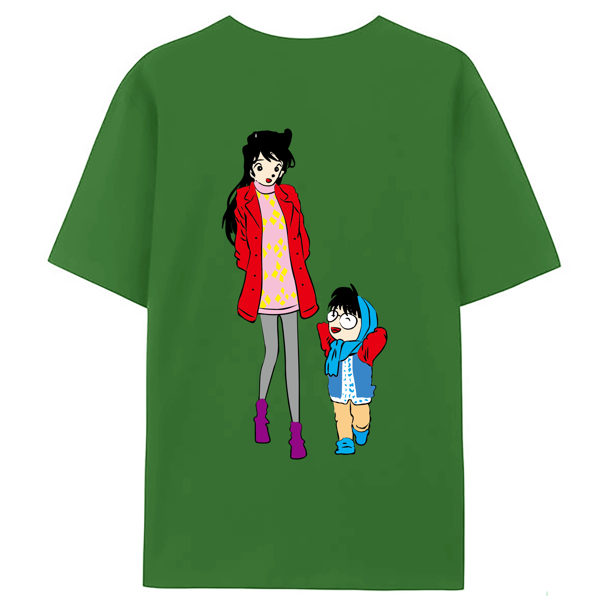 （画像用） 名探偵コナン 江戸川 コナン Detective Conan Conan Edogawa レディース半袖Tシャツ(バックプリント)